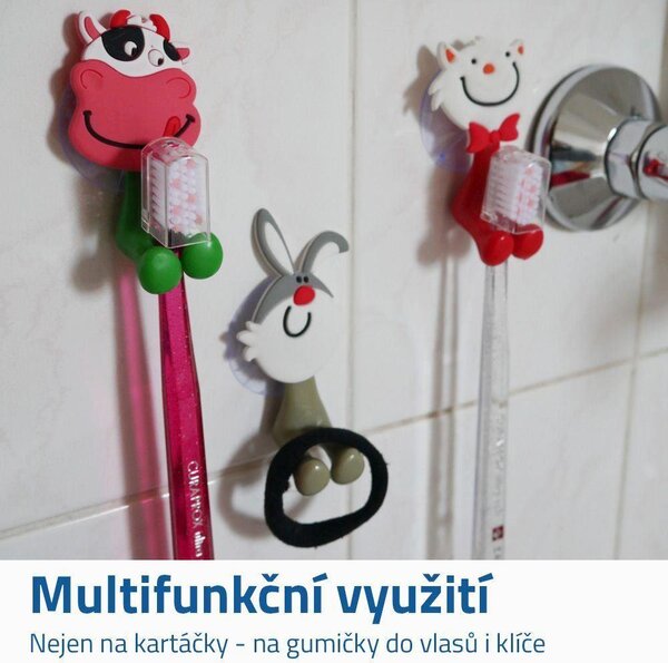 Dětský držák na zubní kartáček - zajíček