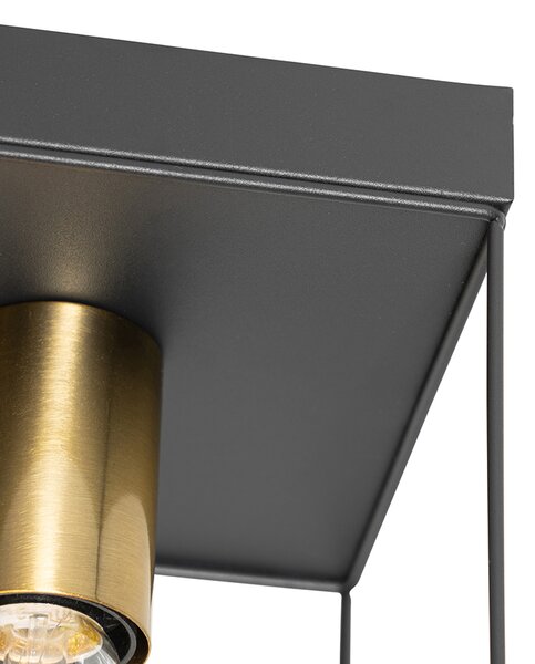 Minimalistické stropní svítidlo černé se zlatem 2-světlo - Kodi
