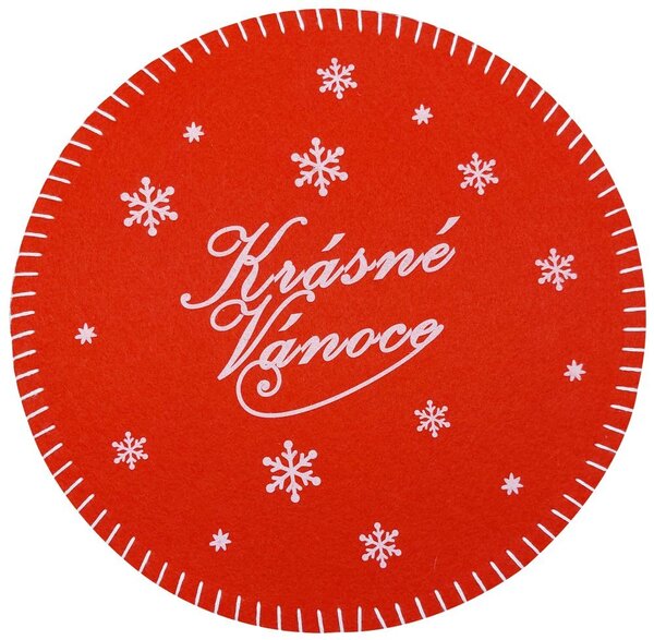 Prostírání filcové - Krásné Vánoce červené 30cm 1000802D-0