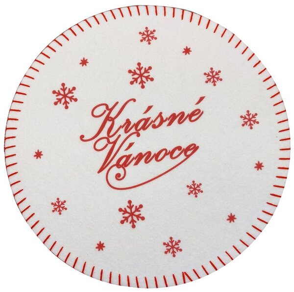 Prostírání filcové - Krásné Vánoce bílé 30cm 1000802C-0