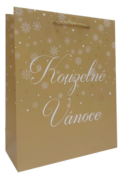 3ks dárkových tašek - Kouzelné Vánoce zlatá S 8610008-1