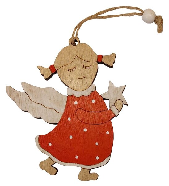 Závěsný andělíček červený 10cm 3001126-1