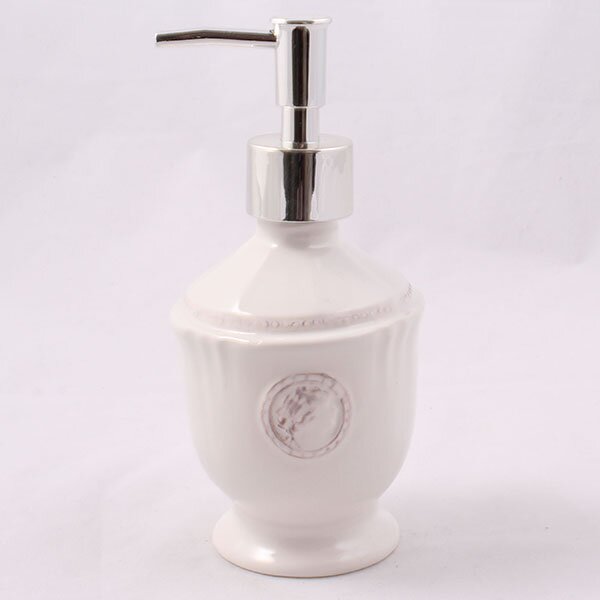 Dávkovač na mýdlo keramika bílý (0,2l) 8.1×8.1×17.1cm