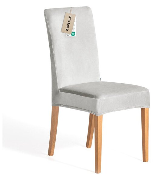 Světle šedý napínací potah na židli 48 cm Sento – Restilo