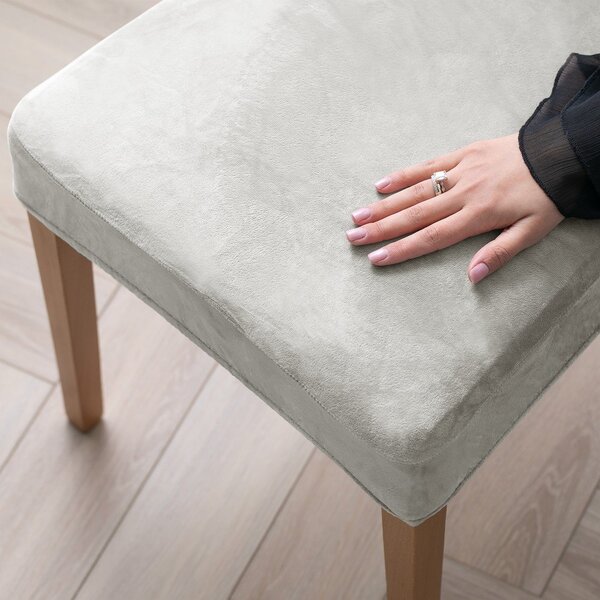 Světle šedý napínací potah na židli 48 cm Sento – Restilo