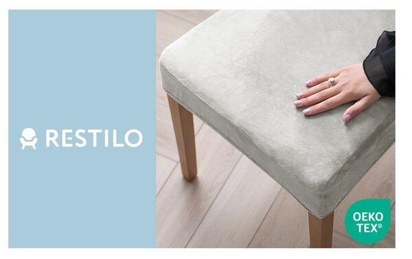 Světle šedý napínací potah na židli 48 cm Sento – Restilo