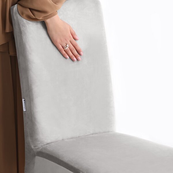 Světle šedý napínací potah na židli 48 cm Sento – Restilo