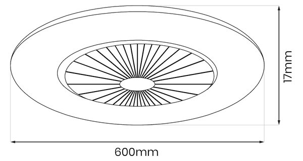 Stropní LED svítidlo Zephyr, 1x LED 48w, 3000-6000k, g, s ventilátorem a ovladačem