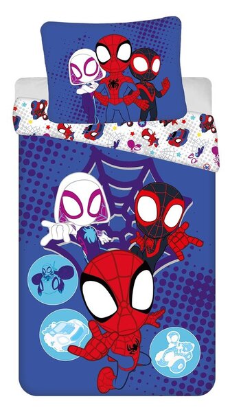 Modré bavlněné dětské povlečení na jednolůžko 140x200 cm Spidey – Jerry Fabrics