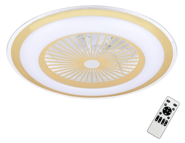 Stropní LED svítidlo Zephyr, 1x LED 48w, 3000-6000k, g, s ventilátorem a ovladačem