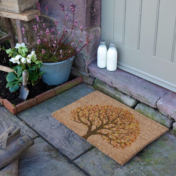 Rohožka z kokosového vlákna 40x60 cm Autumnal Tree of Life – Artsy Doormats