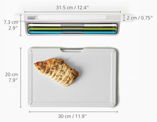 Prkénka v sadě 3 ks se stojánkem 23x31,5 cm Folio Slim – Joseph Joseph