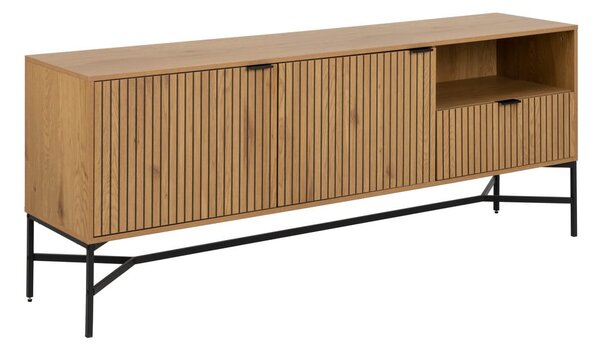 Nízká komoda v dekoru dubu v přírodní barvě 180x70 cm Jaipur – Actona