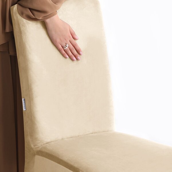 Béžové napínací potahy v sadě 4 ks na židli 48 cm Sento – Restilo