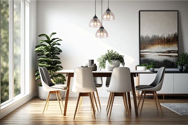 Závěsné svítidlo Venice, 3x medové skleněné stínítko, O