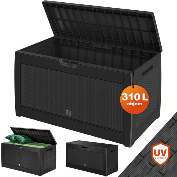 Odkládací box RATO, 310l, 119x48x60cm, antracitová Prosperplast