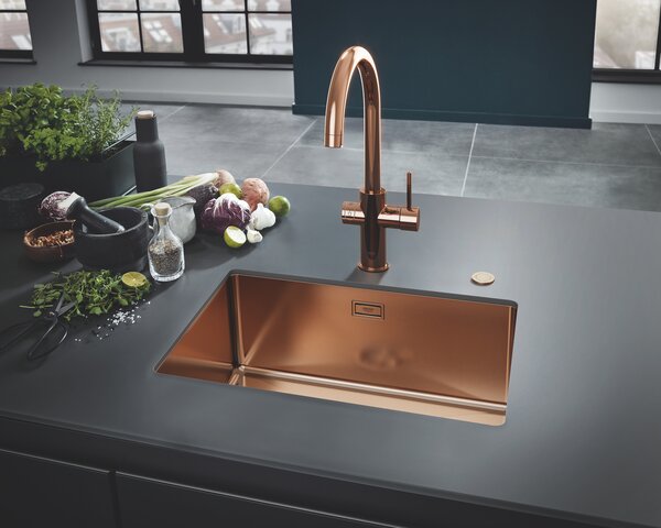 GROHE K700U - Nerezový kuchyňský dřez, kartáčovaný Warm Sunset 31574DL1