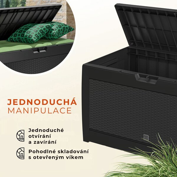 Odkládací box RATO, 310l, 119x48x60cm, antracitová Prosperplast