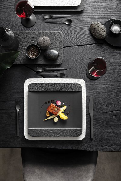 Villeroy & Boch 10-4239-2610 Jídelní talíř Manufacture Rock čtvercový 28 cm
