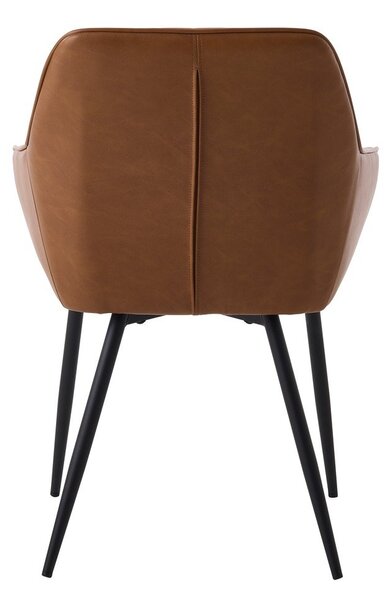 Hnědá čalouněná jídelní křesla v sadě 2 ks s područkami Nolan Stripe – Unique Furniture