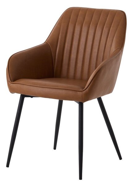 Hnědá čalouněná jídelní křesla v sadě 2 ks s područkami Nolan Stripe – Unique Furniture