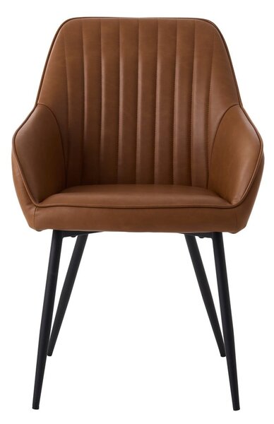 Hnědá čalouněná jídelní křesla v sadě 2 ks s područkami Nolan Stripe – Unique Furniture