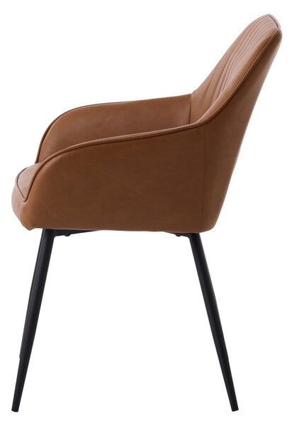 Hnědá čalouněná jídelní křesla v sadě 2 ks s područkami Nolan Stripe – Unique Furniture