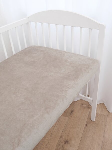 MK Lůžkoviny Prostěradlo mikroplyš Deluxe do postýlky 60 x 120 cm - cappuccino