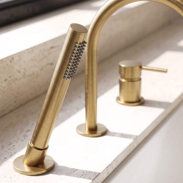 3otvorová Vanová Baterie Rea Lungo Brush Gold