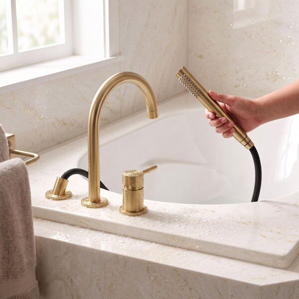 3otvorová Vanová Baterie Rea Lungo Brush Gold