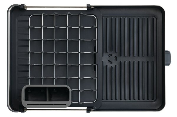 Tmavě šedý nastavitelný odkapávač z nerezové oceli 36x32 cm Extend Steel – Joseph Joseph