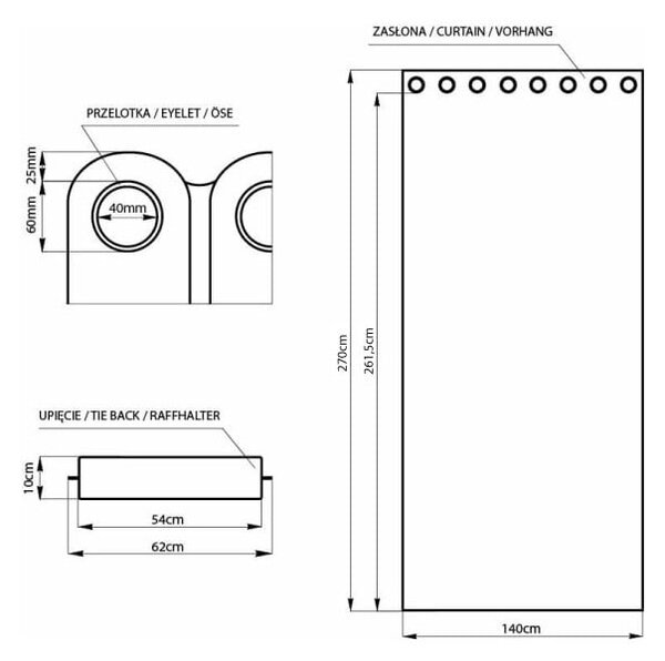 Fialový sametový dimout závěs 140x270 cm Eyelets – Restilo