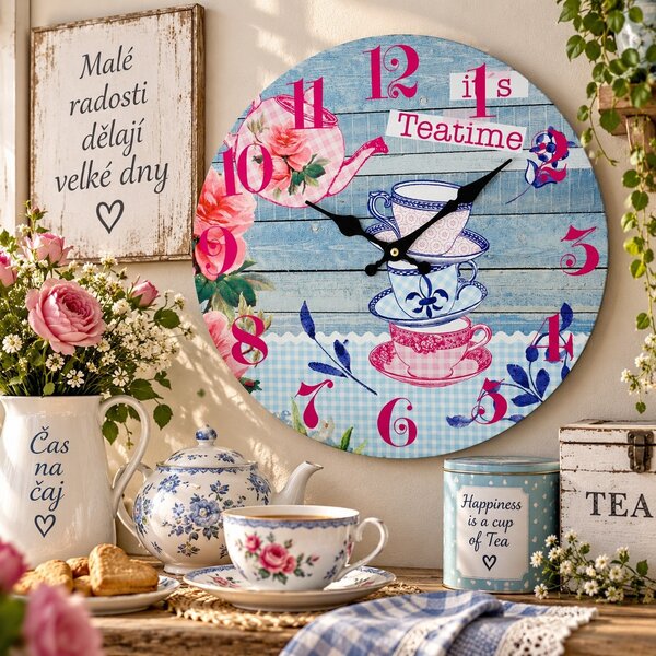 Nástěnné hodiny Teatime retro Ø 34 cm 2000056