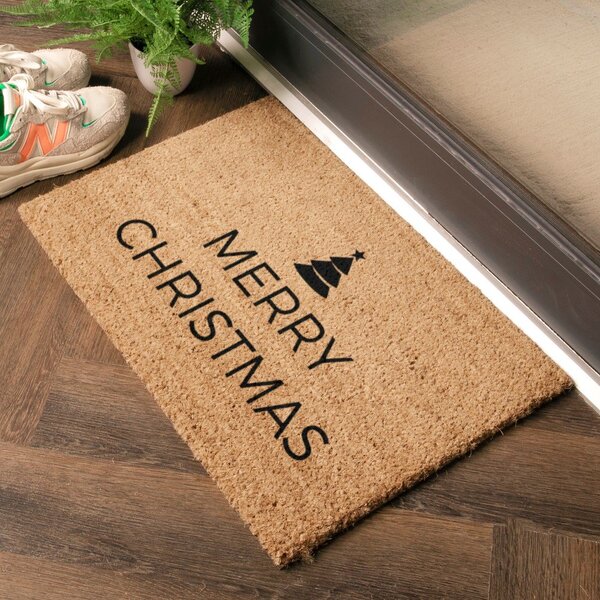 Rohožka s vánočním motivem z kokosového vlákna 40x60 cm Merry Christmas – Artsy Doormats