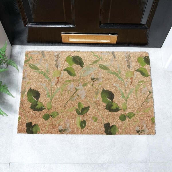 Rohožka z kokosového vlákna 40x60 cm Watercolour Leaves – Artsy Doormats