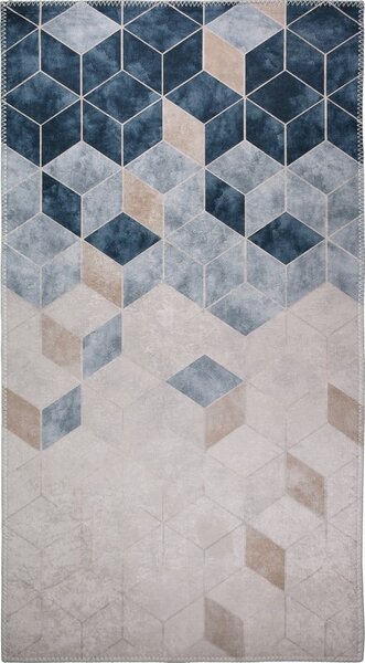 Tmavě modro-krémový pratelný koberec 230x160 cm - Vitaus