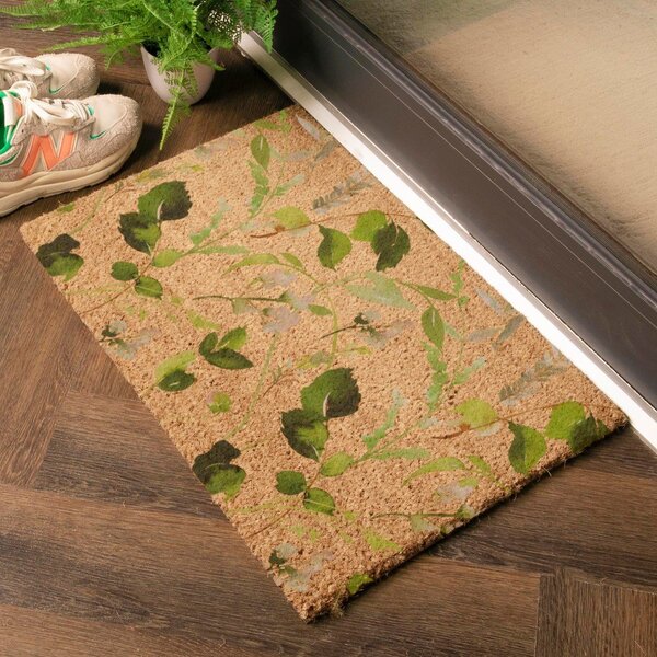 Rohožka z kokosového vlákna 40x60 cm Watercolour Leaves – Artsy Doormats