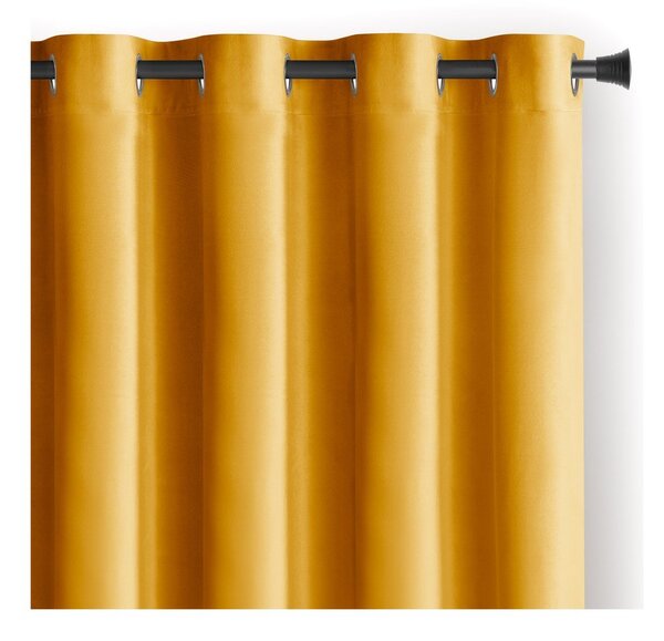 Žlutý sametový dimout závěs 140x245 cm Eyelets – Restilo
