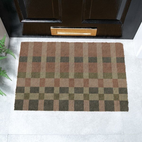 Rohožka z kokosového vlákna 40x60 cm Pink and Blue Check – Artsy Doormats