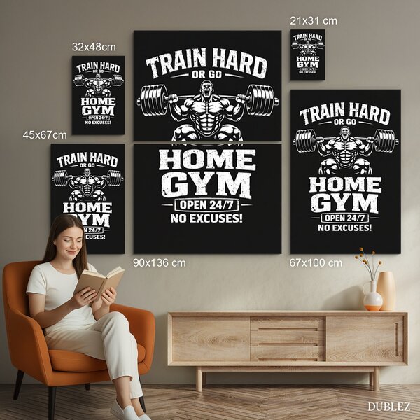 DUBLEZ | Motivační obraz do posilovny - Home Gym | UV tisk, Premium