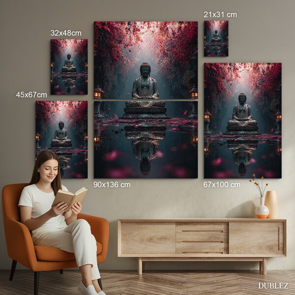 DUBLEZ | Obraz na dřevě - Budha v meditaci | UV tisk, Premium