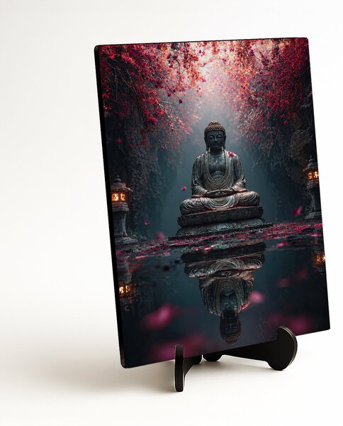 DUBLEZ | Obraz na dřevě - Budha v meditaci | UV tisk, Premium