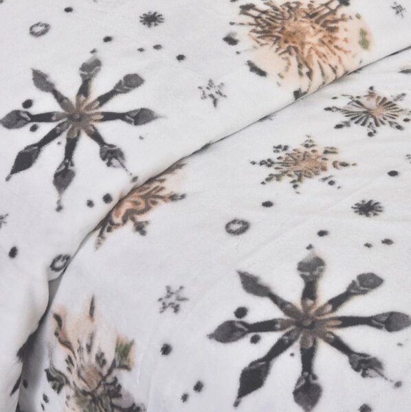 Mikroplyšové povlečení Brown flake 200x140cm+90x70cm TiaHome