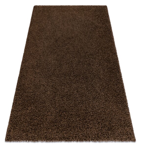Makro Abra Kusový koberec jednobarevný SOFFI shaggy 5cm hnědý Rozměr: 60x200 cm
