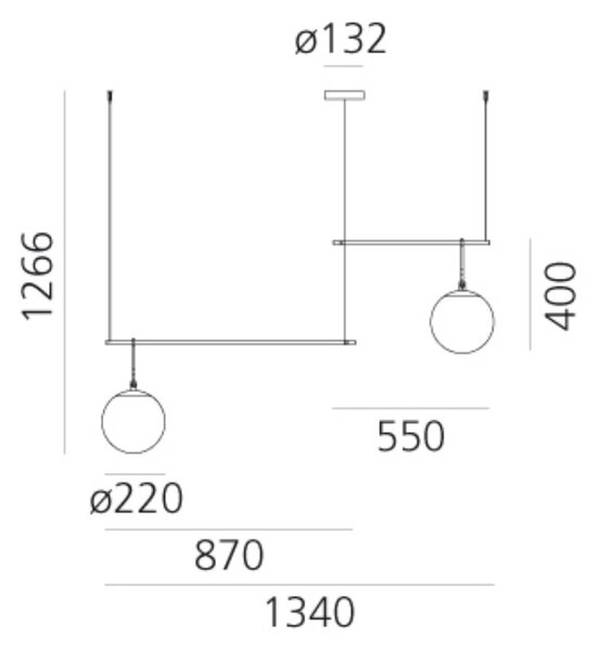 Artemide designová závěsná svítidla Nh S3 2 Arms Suspension