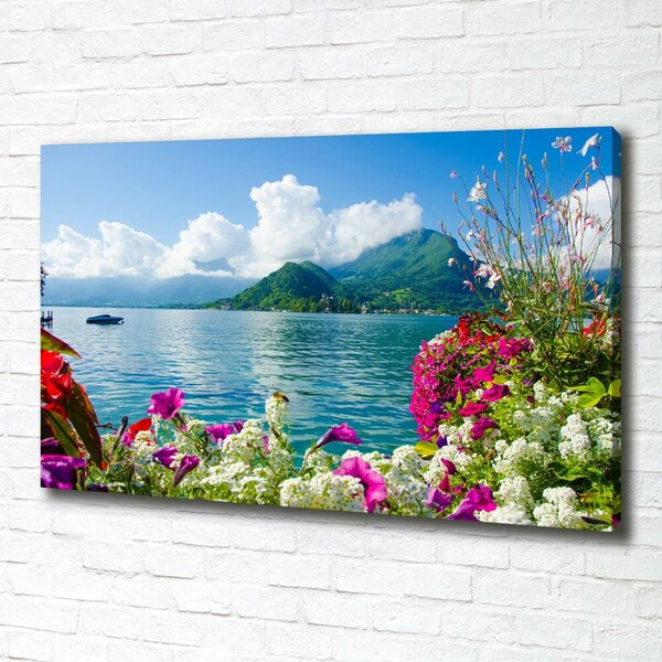 Moderní fotoobraz canvas na rámu Květiny nad jezerem oc-59006128