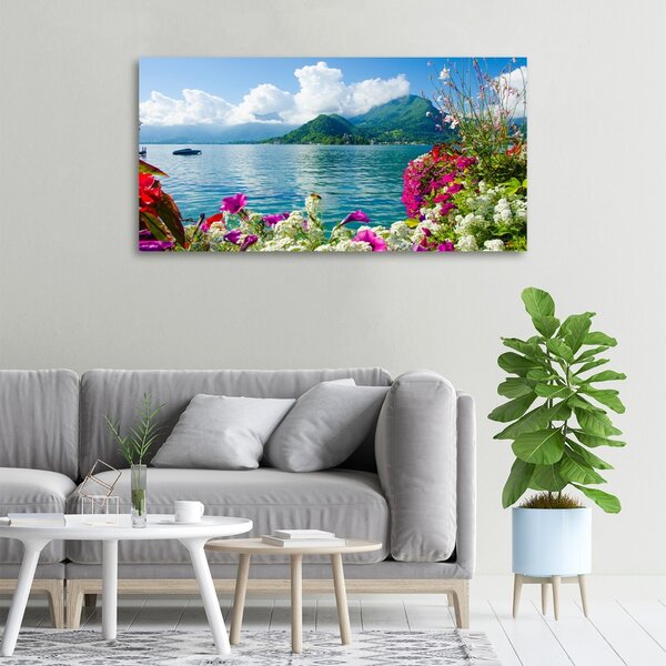 Moderní fotoobraz canvas na rámu Květiny nad jezerem oc-59006128