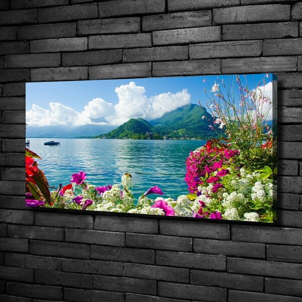 Moderní fotoobraz canvas na rámu Květiny nad jezerem oc-59006128