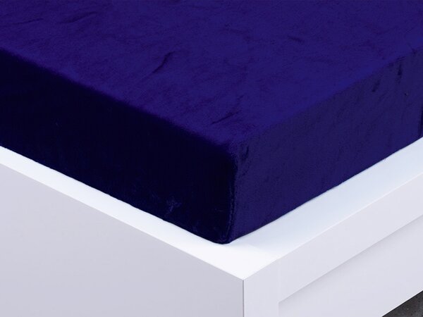 XPOSE® Mikroplyšové prostěradlo Exclusive - tmavě modré 180x200 cm
