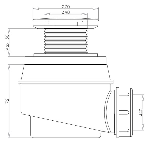 Omnires Sifon clic-clac ke sprchové vaničce, bronz